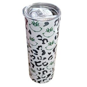 Grinch Leopard Print Stainless Steel Tumbler With Lid 20 Oz Double-Wall Insulate